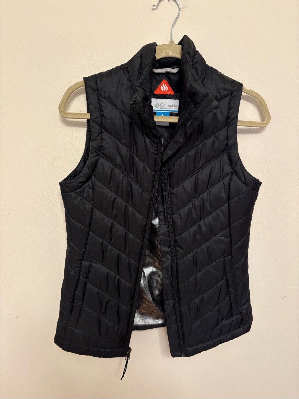Columbia Vest Women's Size XS Black Omni Heat Quilted Puffer Full Zip Pockets